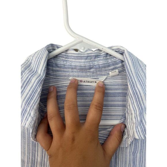 Athleta Peninsula Striped Button Top Size xs - Picture 4 of 5